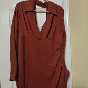 Rust Red Draped Dress